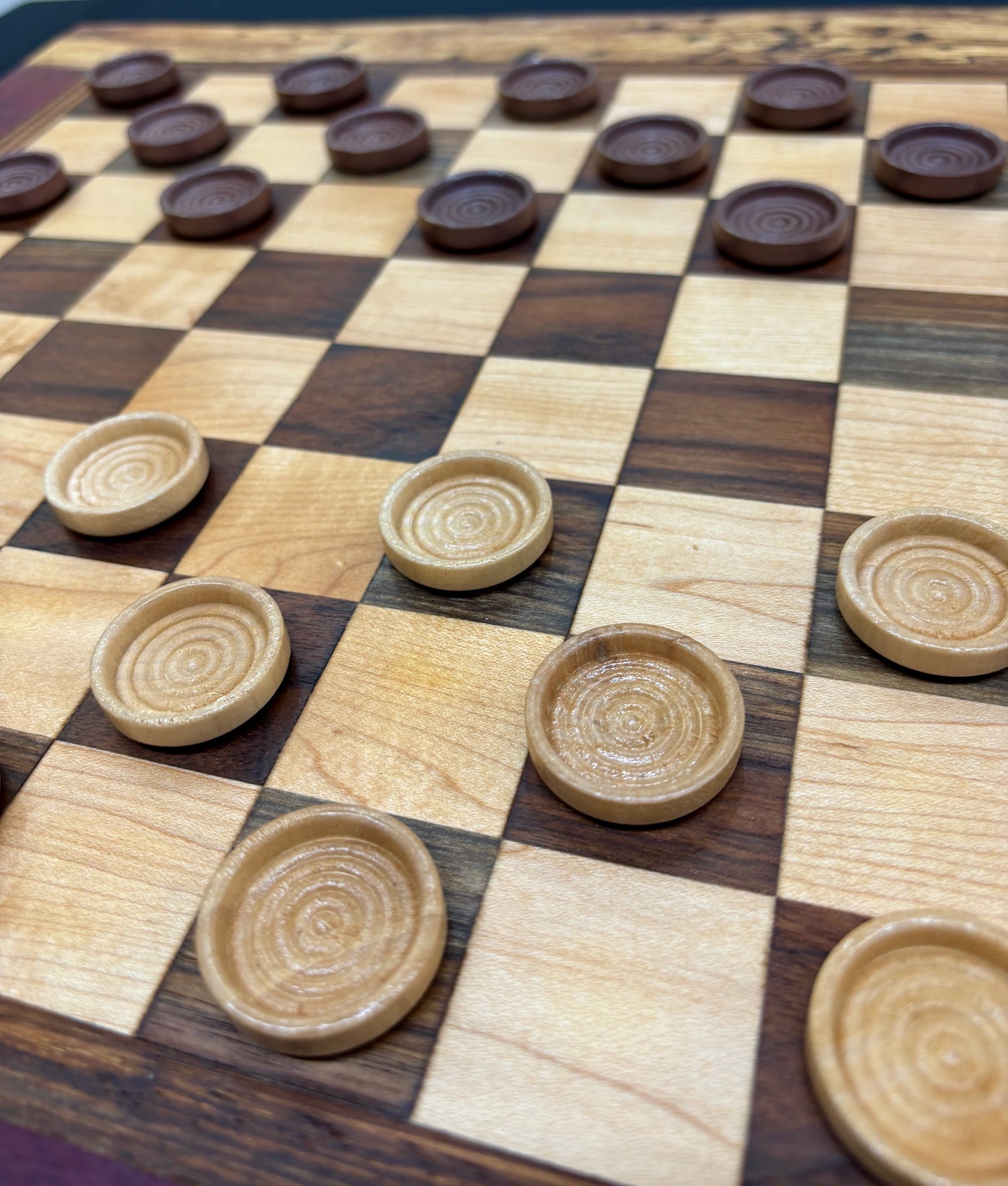 Live Edge Purple Heart Chess & Checkers Board