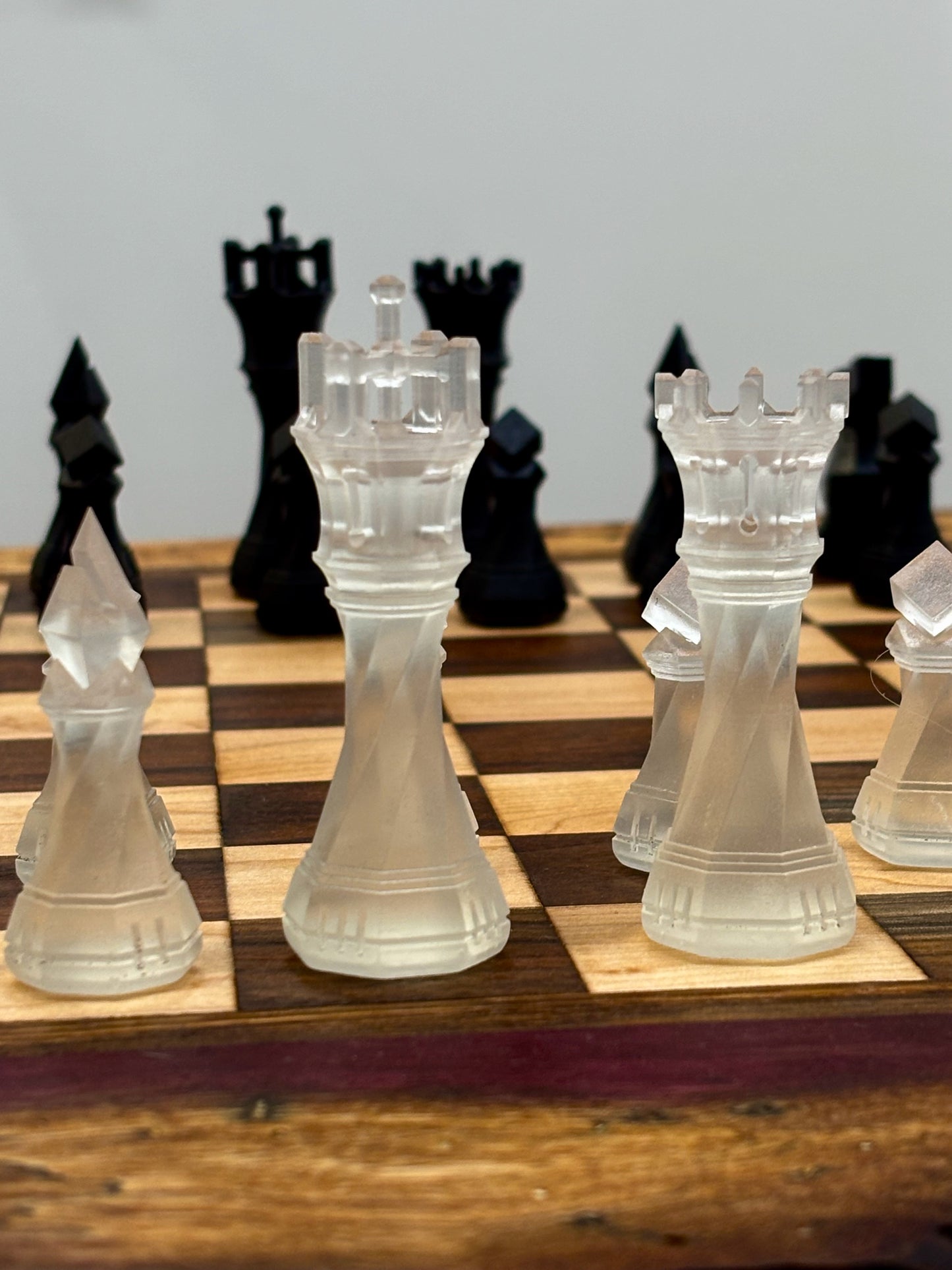 Live Edge Purple Heart Chess & Checkers Board