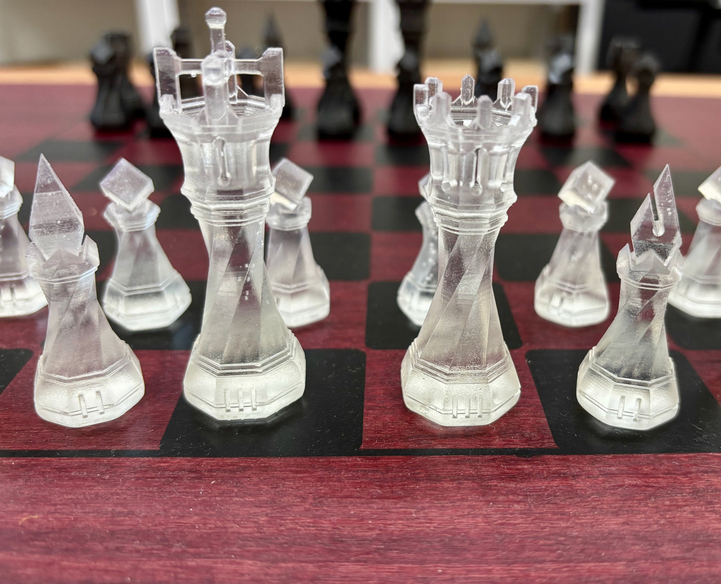 Live Edge Purple Heart Chess & Checkers Board with Resin