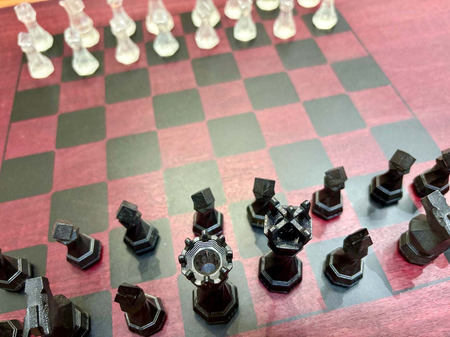 Live Edge Purple Heart Chess & Checkers Board with Resin